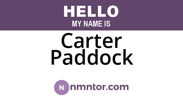 Carter Paddock