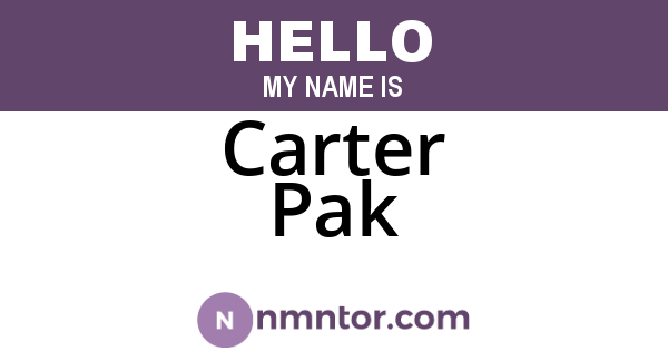 Carter Pak