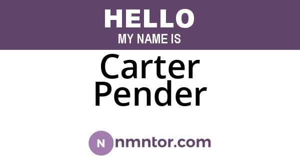 Carter Pender