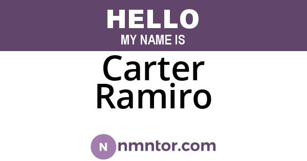 Carter Ramiro