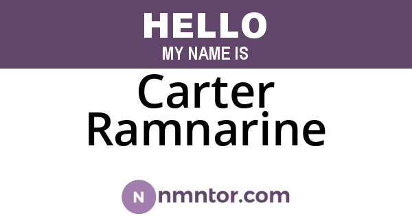 Carter Ramnarine