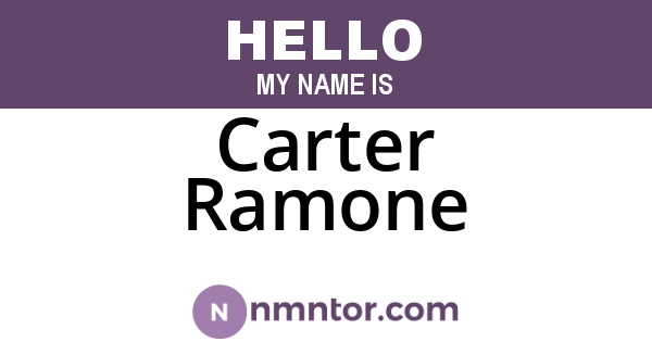 Carter Ramone