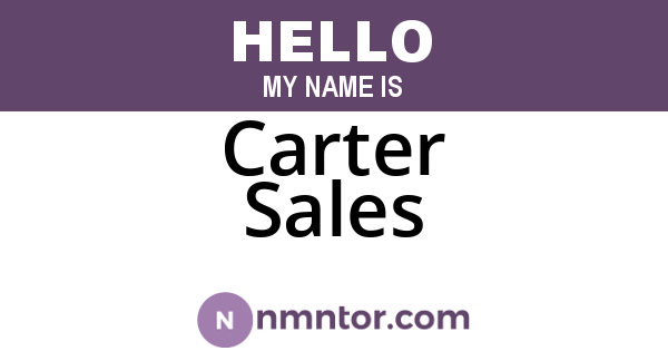 Carter Sales