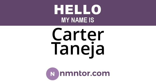 Carter Taneja