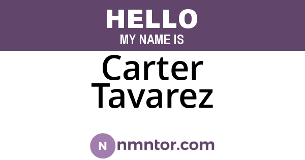 Carter Tavarez