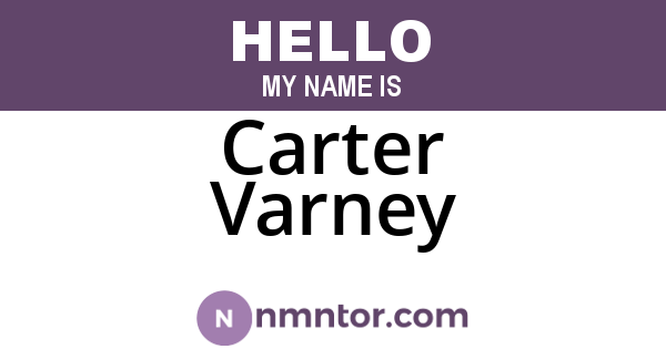 Carter Varney