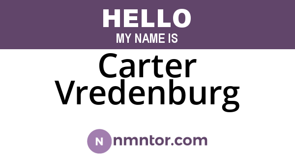 Carter Vredenburg