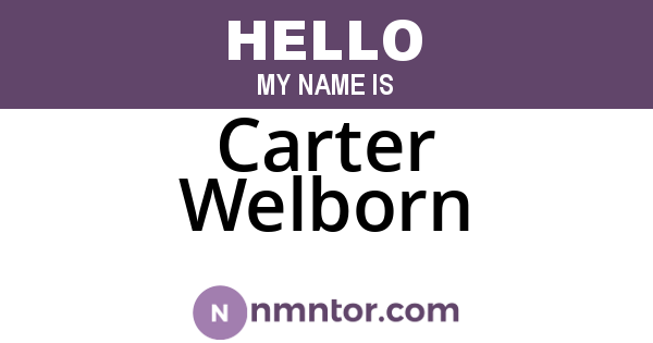 Carter Welborn