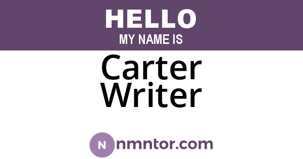 Carter Writer