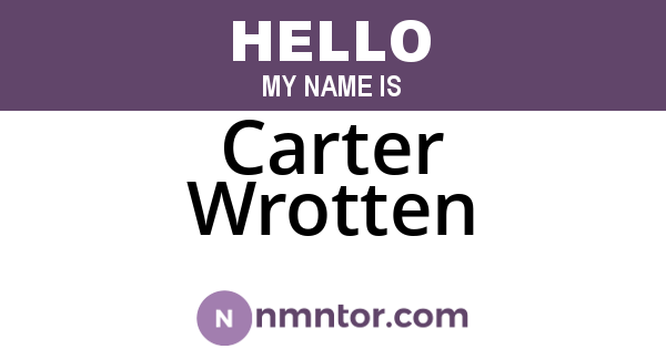 Carter Wrotten