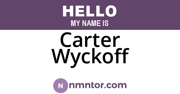 Carter Wyckoff