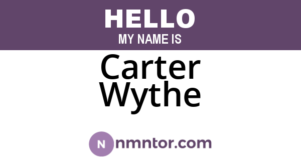 Carter Wythe
