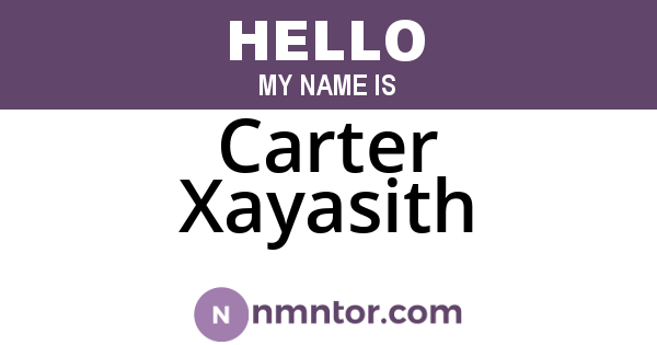 Carter Xayasith