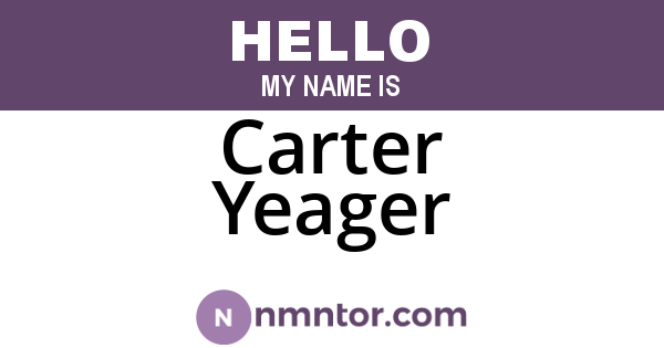 Carter Yeager
