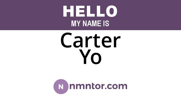 Carter Yo