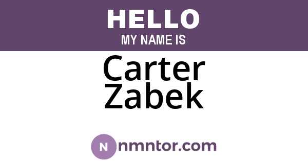 Carter Zabek