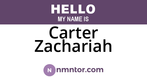 Carter Zachariah