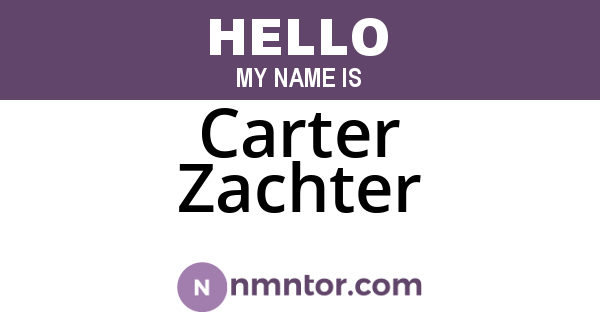 Carter Zachter