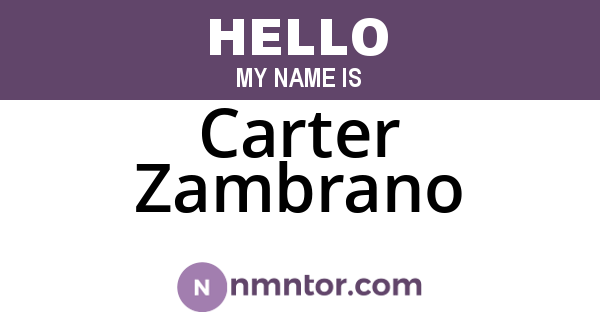 Carter Zambrano
