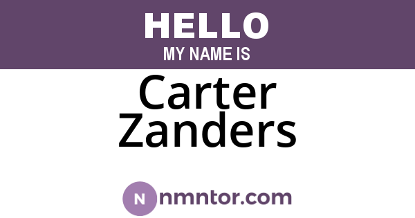 Carter Zanders
