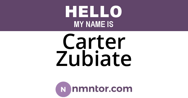 Carter Zubiate