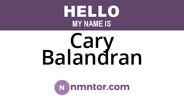 Cary Balandran