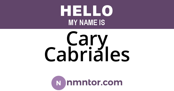 Cary Cabriales