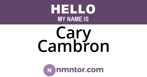 Cary Cambron