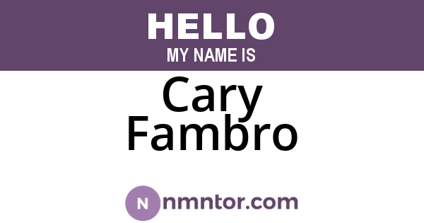 Cary Fambro