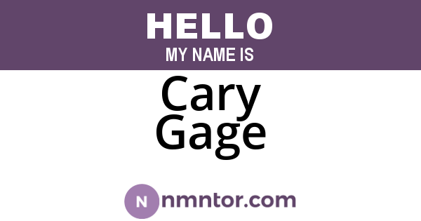 Cary Gage