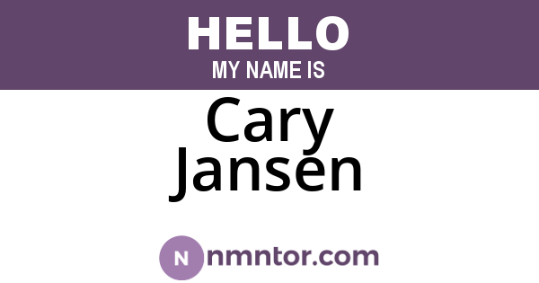 Cary Jansen