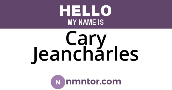 Cary Jeancharles
