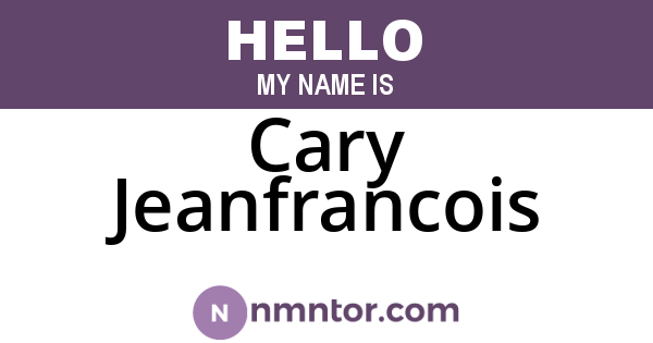 Cary Jeanfrancois