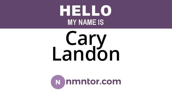 Cary Landon