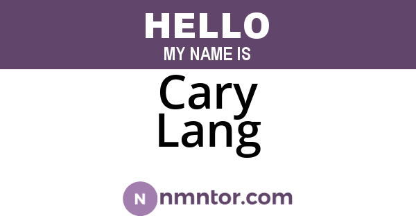 Cary Lang