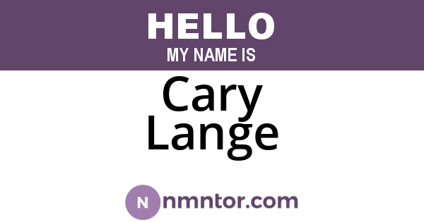 Cary Lange