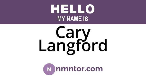 Cary Langford