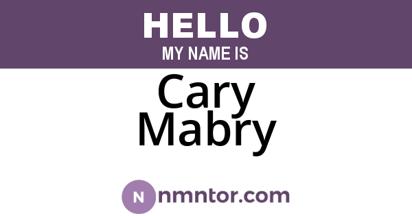Cary Mabry