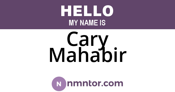 Cary Mahabir