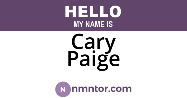 Cary Paige