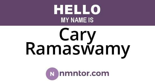 Cary Ramaswamy