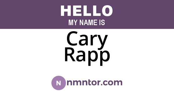 Cary Rapp