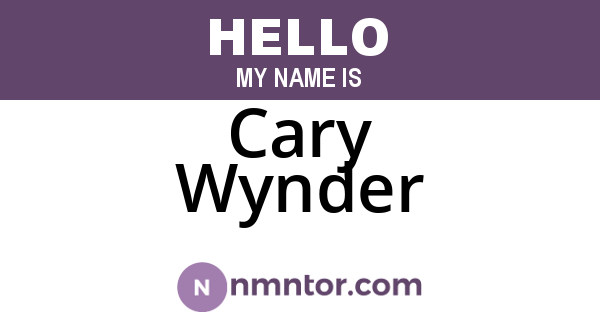 Cary Wynder