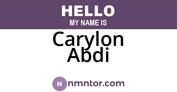 Carylon Abdi