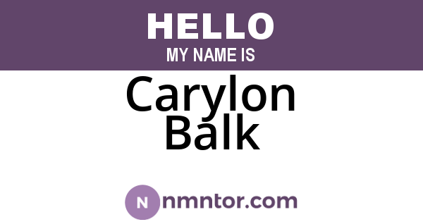 Carylon Balk