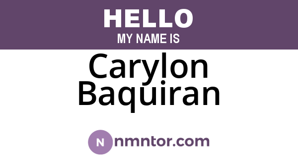 Carylon Baquiran