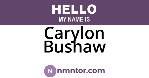 Carylon Bushaw