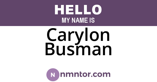 Carylon Busman