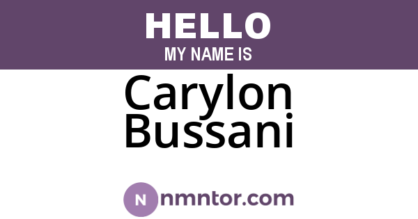 Carylon Bussani