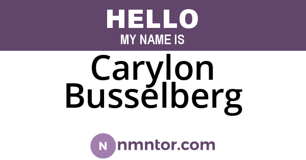 Carylon Busselberg